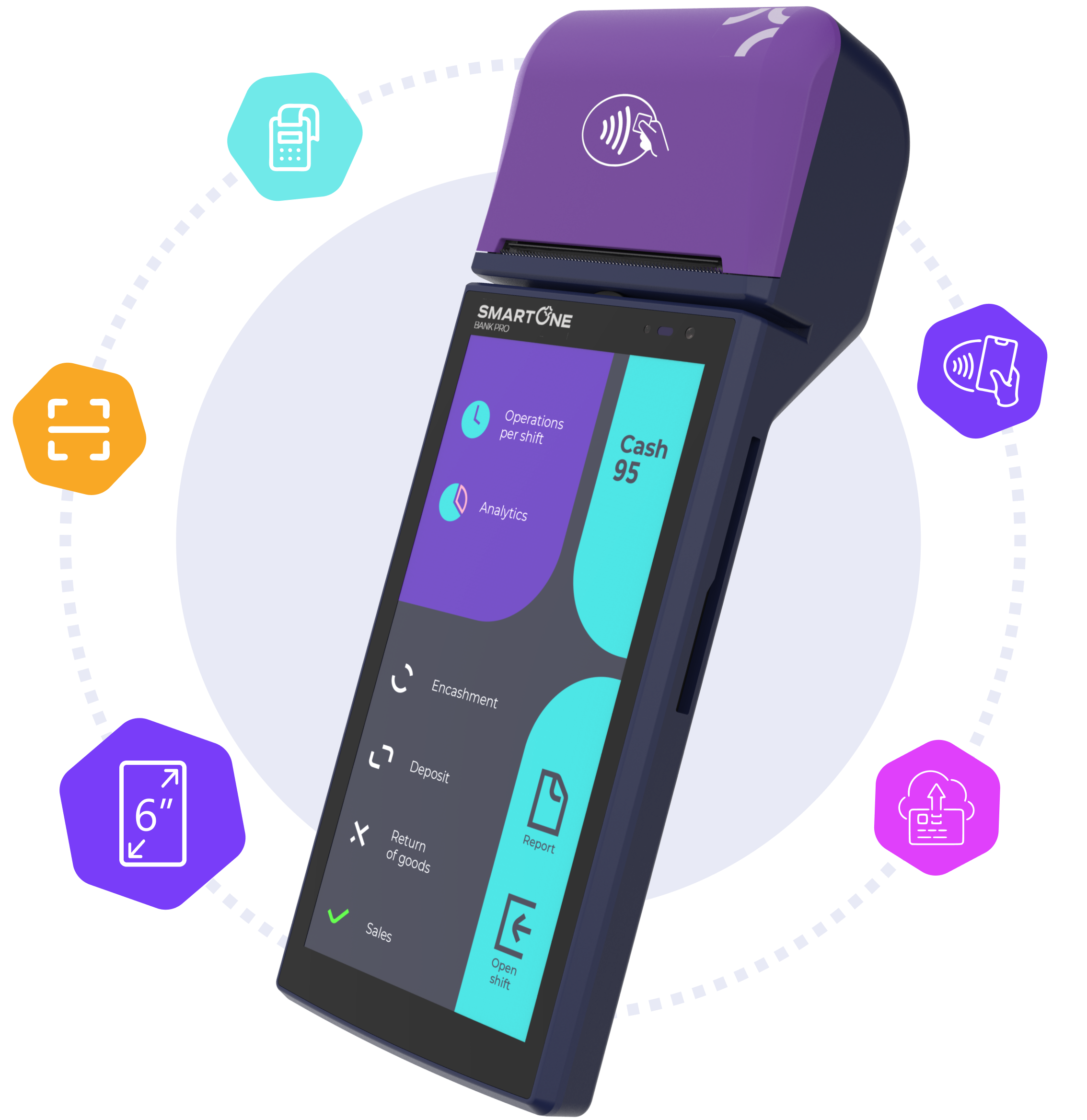 CyberPro F200 smart payment terminal with touchscreen display